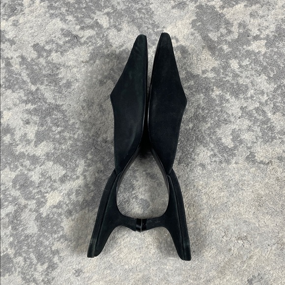 Reformation Wilda Pointed Toe Kitten Mule Slide Black Suede Sz 10 - Picture 9 of 16